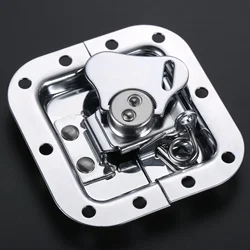 Metal Butterfly Twist Latch 82*77mm Built-in Invisible Lock Spring Loaded Recessed Buckle for Road Case Flight Box Toolbox Chest