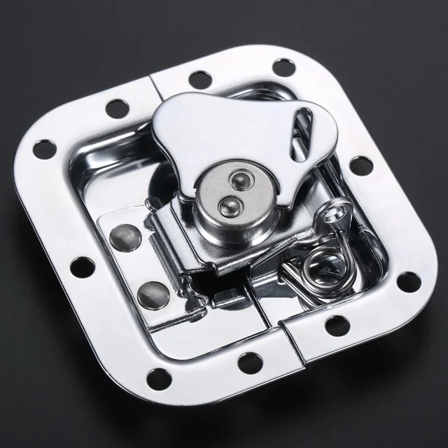 Metalowy zatrzask motylkowy 82*77mm wbudowany niewidoczny zamek sprężynowy wpuszczana klamra do skrzynki drogowej skrzynka narzędziowa skrzynia narzędziowa