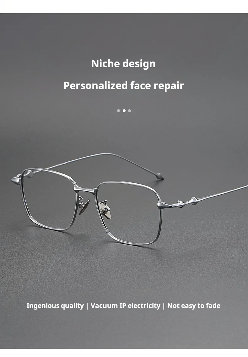 MOMOJA Retro Square Herren- und Damenbrille aus hochwertigem Titan, ultraleicht, modisch, personalisiert, Designer-Brillengestell AD702 – Detail 11