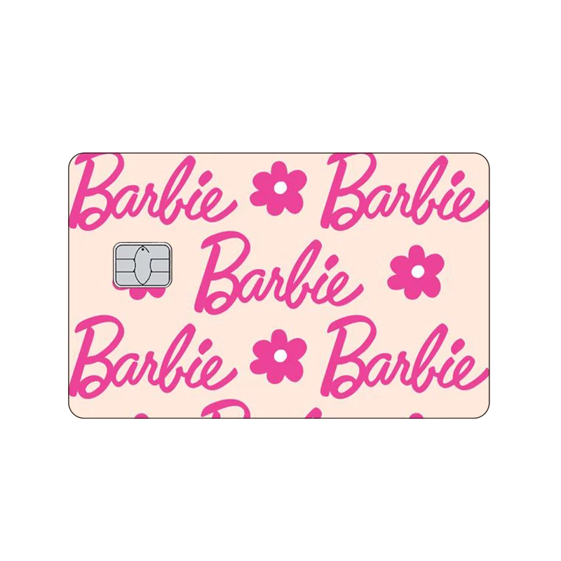 Hot Barbie Anime Laser Glitter Mate Kawaii Funny Waterproof Bank Credit Debit Bus Metro Card Stickers Skin Film Tape Decor Toys