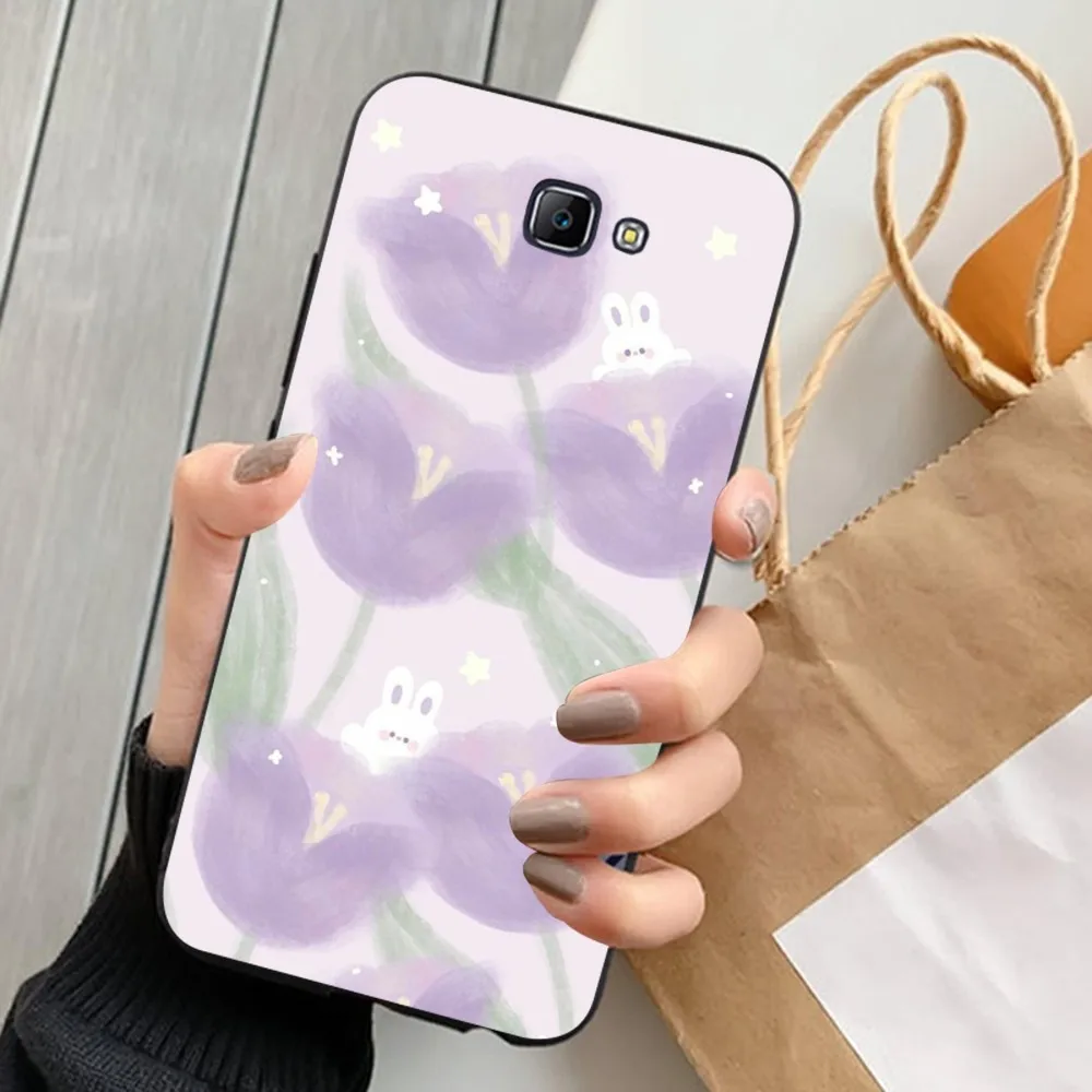 Purple Tulip Phone Case For Samsung J 7 plus 7core J7 neo J6 plus prime J6 J4 J5 Mobile Cover