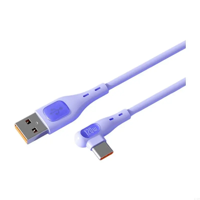 E1PF Flexible Silicone USB Type C Charging Cable Fast Charging Data Sync USB C to USB