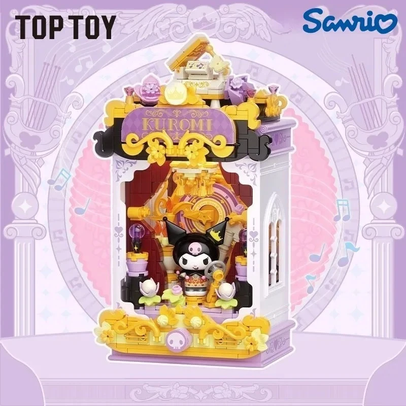 

TOP TOY Building Blocks Sanrio Family Night Language Phantom Series Kuromi My Melody Assembled Children Toy Model Ornament Gift