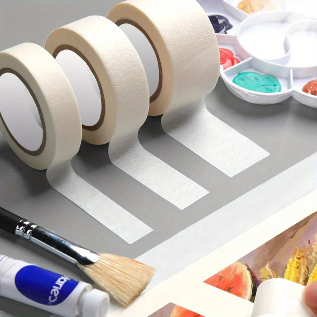 1pc Daimond painting mosaic Masking Tape White Side Tape Adhesive Crepe Paper for Oil Painting Sketch Drawing Supplies