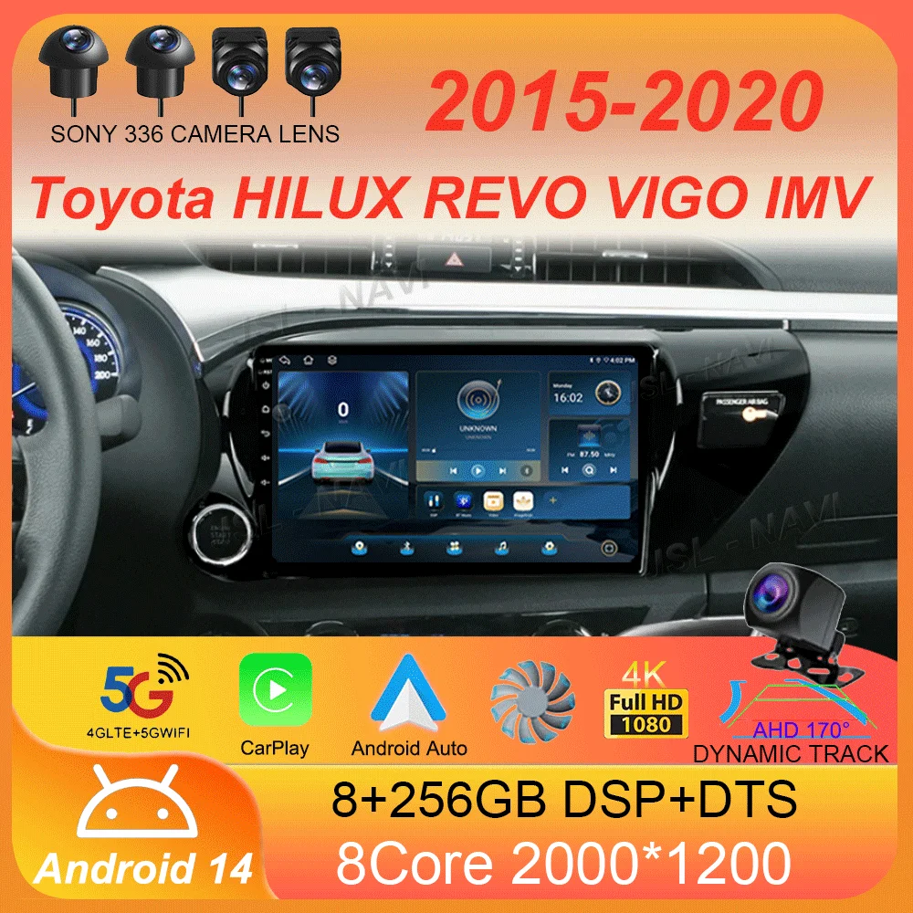 

Car Radio Android 14 Carplay Auto For Toyota HILUX REVO VIGO IMV 2015-2020 Multimedia GPS Navigation Player Stereo 2Din DVD WIFI