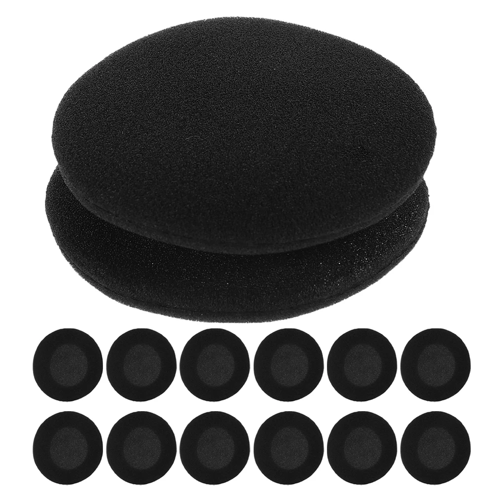 

30pcs Round Sponge Earphone Covers 50MM Black Universal Comfortable Durable Gaming Music Calls Headset Pads Cushions