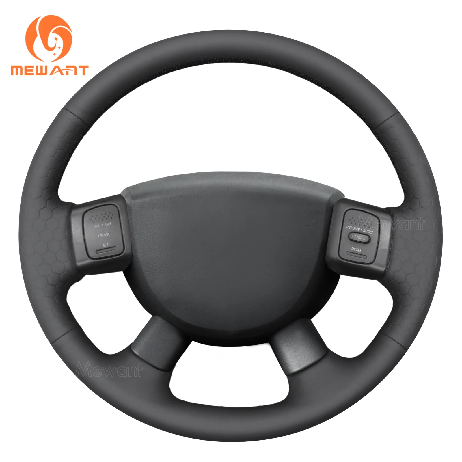 Mewant Hive Style Black Leather Car Steering Wheel Cover for Dodge Ram 1500 2500 3500 2004-2008