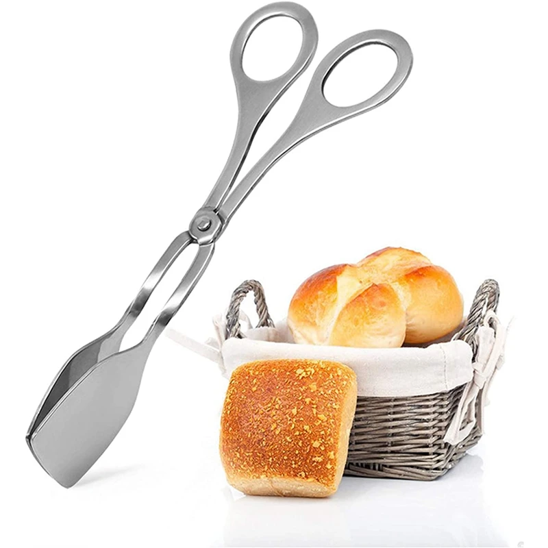 2 Pieces Kitchen Tongs Grill Tongs Pastry Tongs Serving Tongs Multi-Purpose Tongs The Scissors-Shaped Cooking Tongs