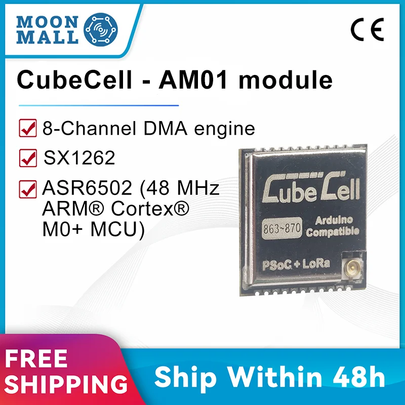 Heltec CubeCell – AM01 Module (V2) Compatible with Arduino LoRa Module ASR6502 LoRaWAN Transparent Transmission SX1262 LoRa ANT