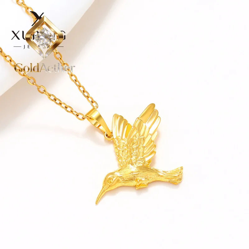

Роскошное ожерелье GoldNouveau с подвеской в виде крылатой птицы из чистого золота 24K 9999 пробы для мужчин и женщин