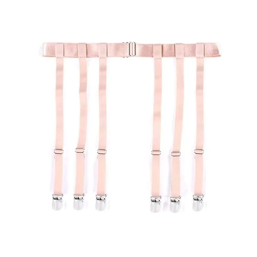 

Elastic Thigh High Stockings Garter Belt 4/6 Metal Clips Thigh Socking Stays Holder Adjustable Non-slip Socks Fastener for Women