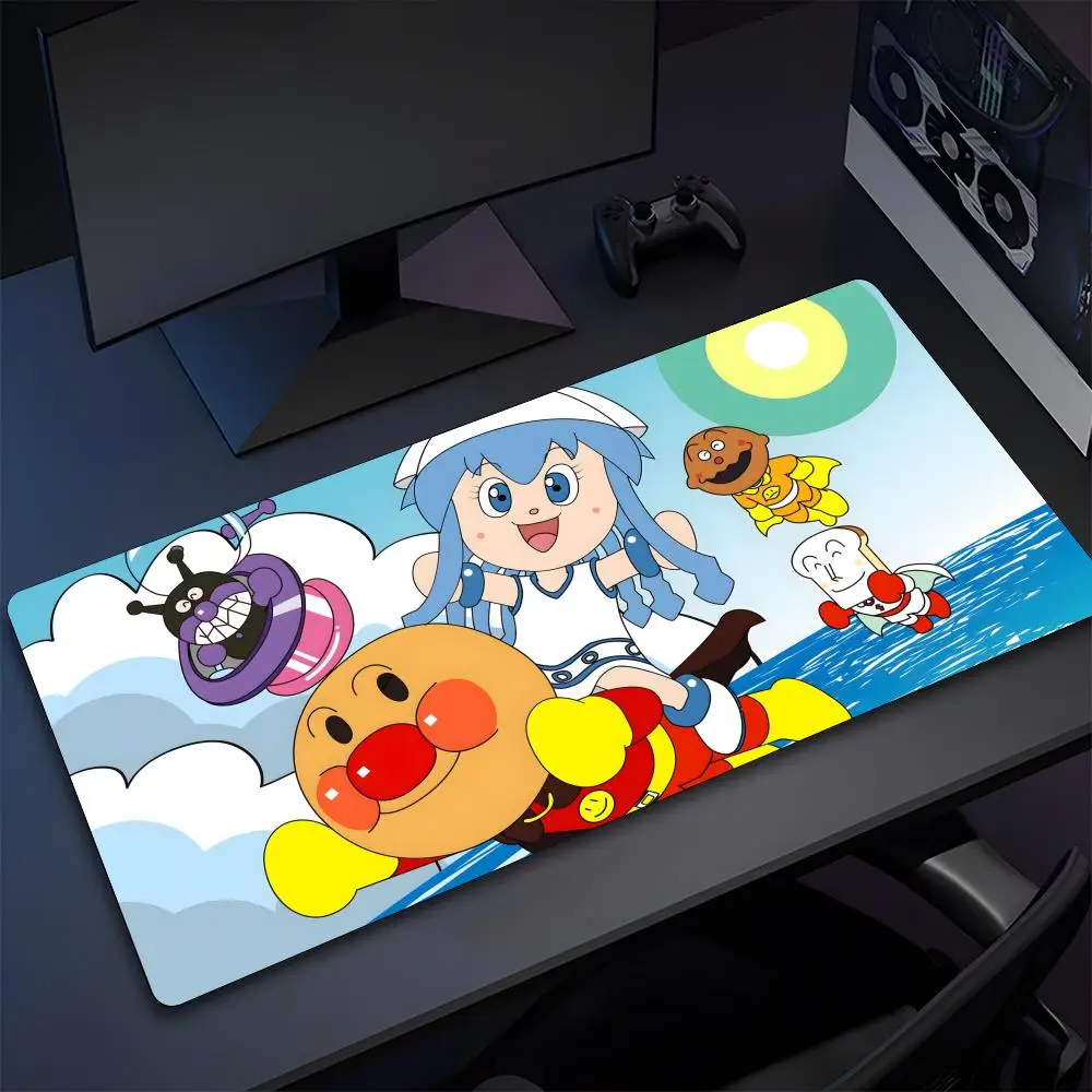 Anpanman Cartoon Mouse Pad Gamer Pc Gaming Accessories Rubber Mat XXL Deskmat Mats Keyboard Cabinet Mause Laptops