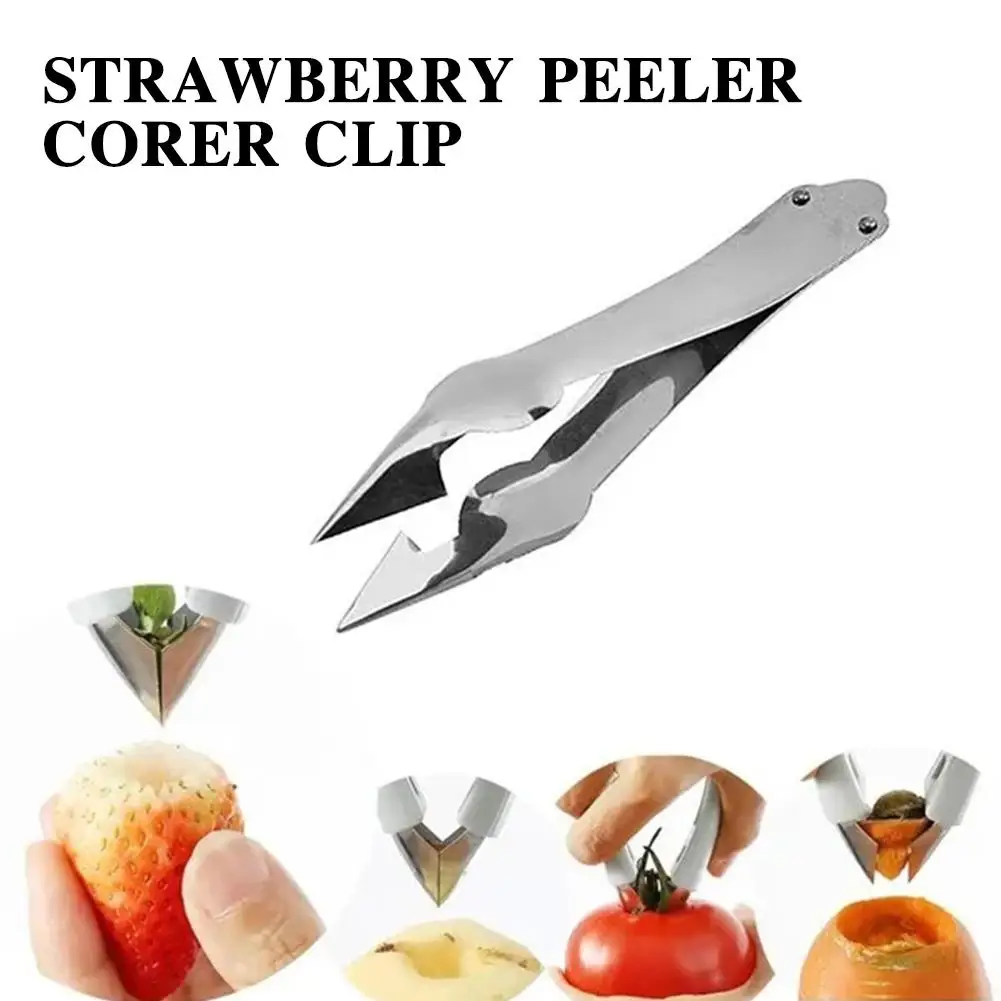 Strawberry Huller Pineapple Cutters Novel Tomato Stalks Fruit Remover Leaf Kitchen Cleaner Strawberry Accessories Knife Use B6C8