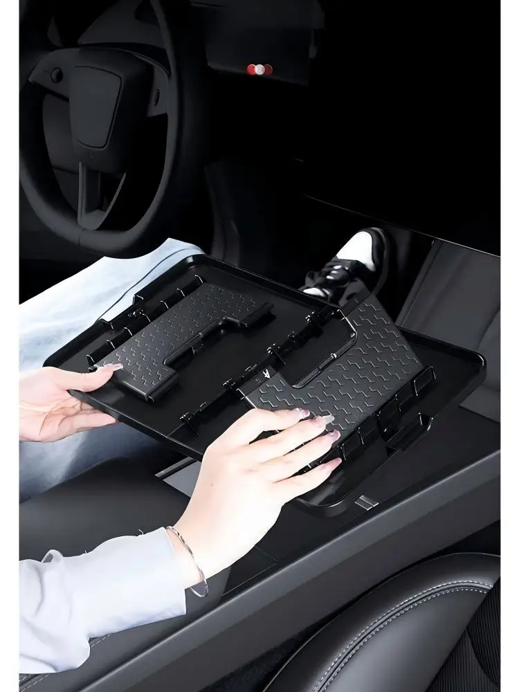 For Tesla New Model YL/3/Y Juniper Folding central control small table board Dining Plate Bin car Accessories - view 6