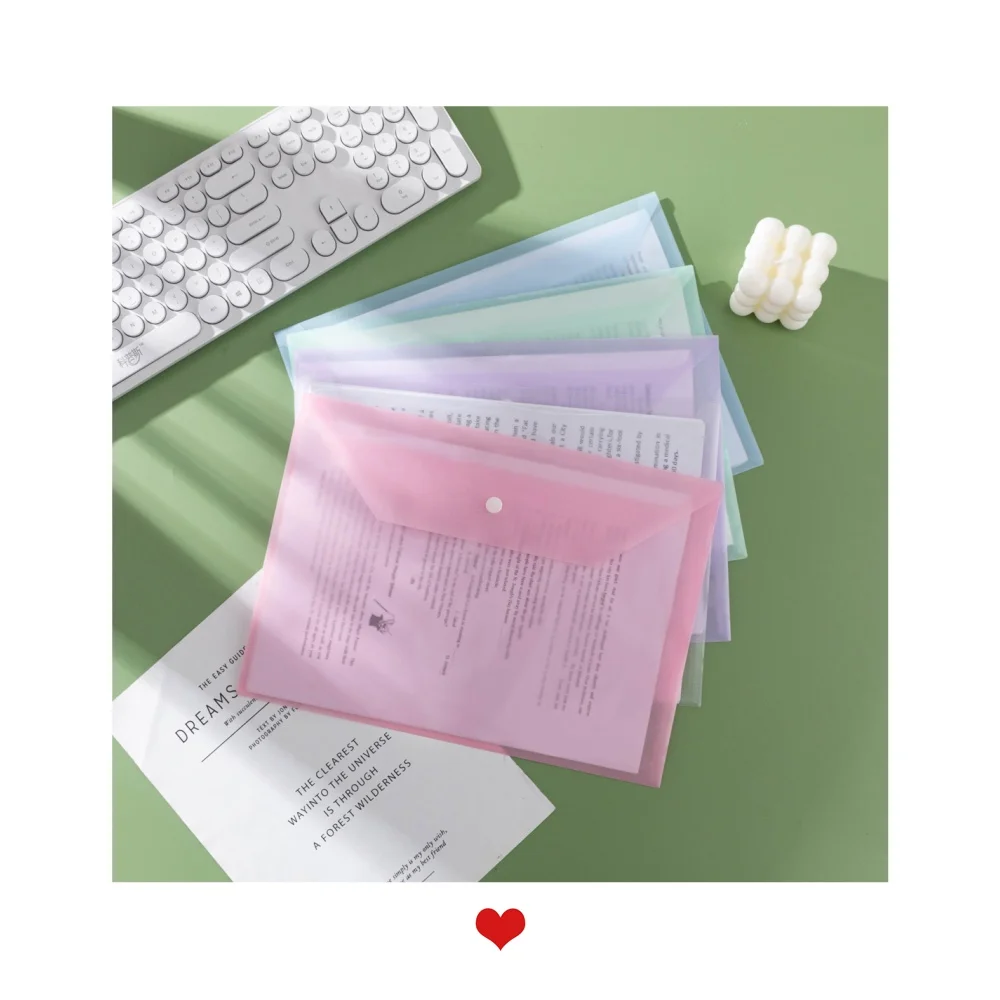 

A4 Transparent File Bag Storage Bag Large Capacity Thickened Snap-Button Material Bag High-Value File Bag