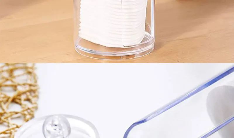 Acryl Lagerung Box Baumwolle Tupfer Lagerung Box Badezimmer Glas Make-Up Schmuck Leere Behälter Mit Transparent Deckel Glas Hause Lagerung – Detail 9