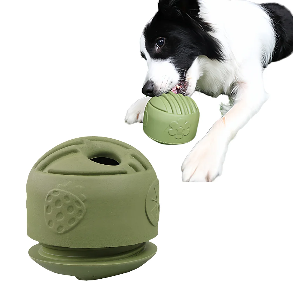

Natural Rubber Dog Chew Toy - Interactive Treat Ball with Teeth Cleaning, Suitable for Strong-Biting Puppies Teething Toy