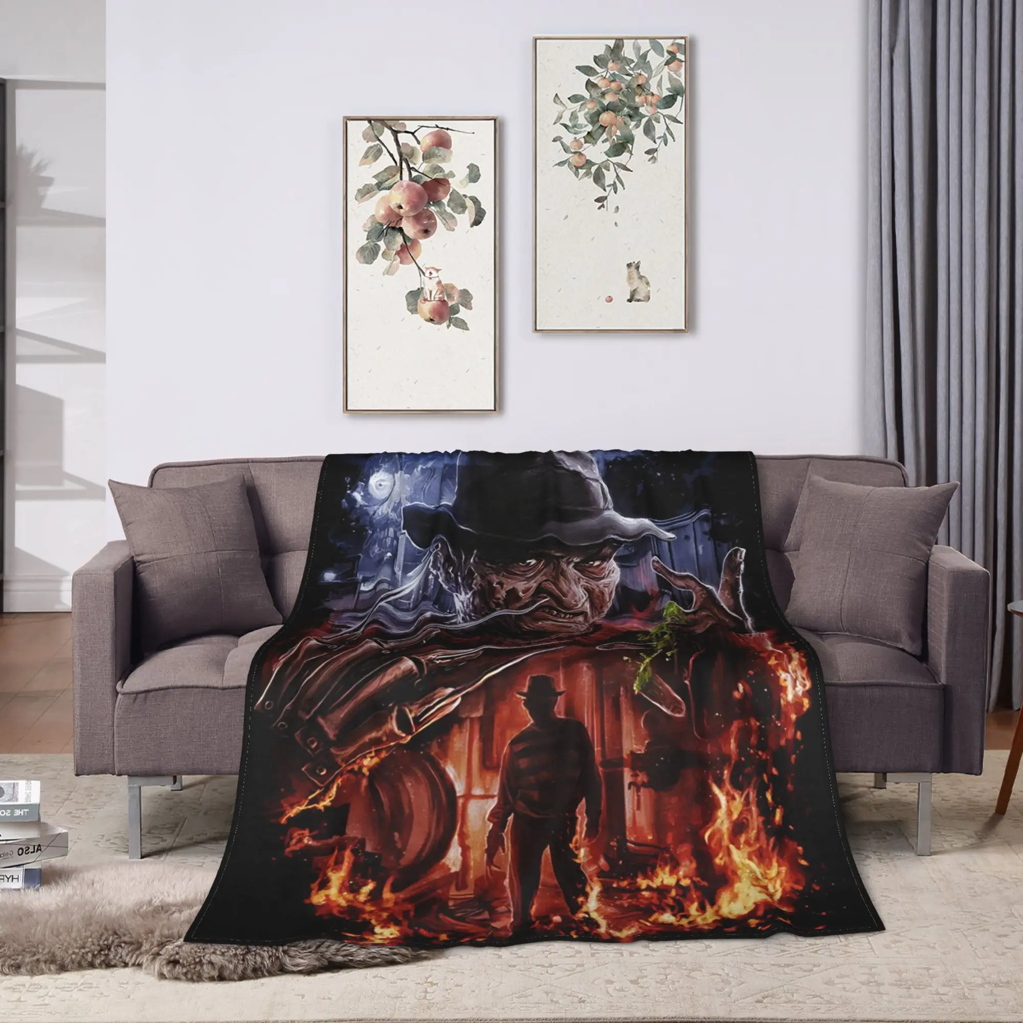 فريدي كروجر هالوين الفن مخيف الرجعية الرعب البطانيات جودة سوبر لينة رمي بطانية الشتاء السفر الأريكة كرسي المفرش #2