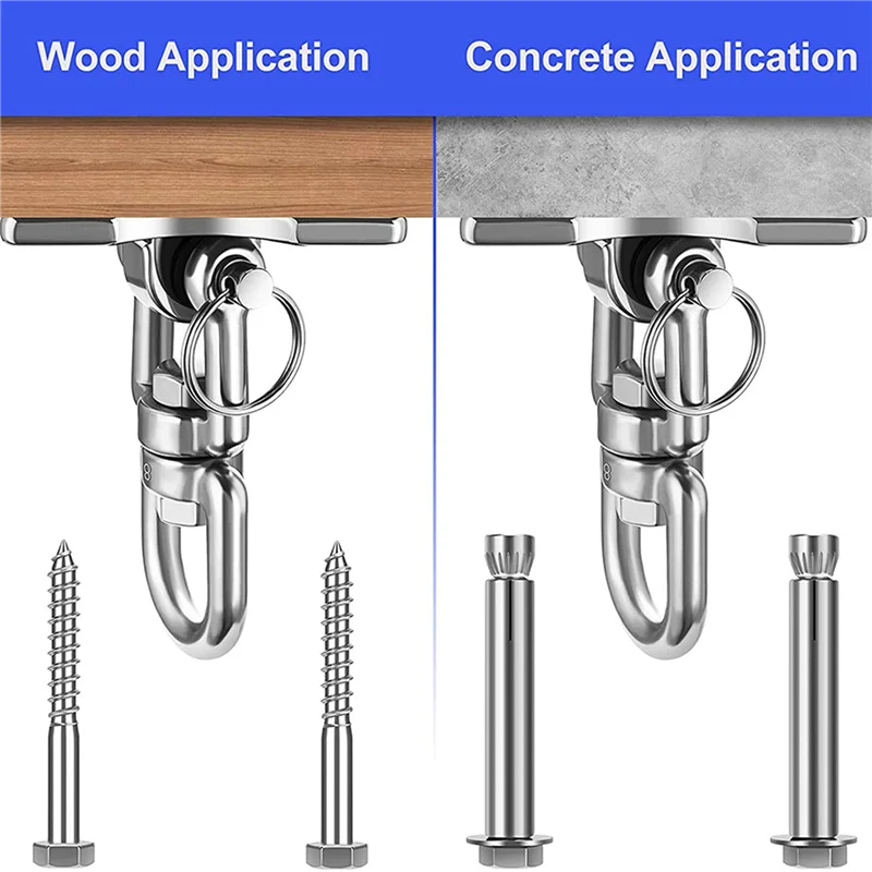 4X كرسي معلق بخطاف السقف، خطاف أرجوحة للسقف شديد التحمل يصل إلى 450 كجم كرسي معلق بخطاف السقف #2