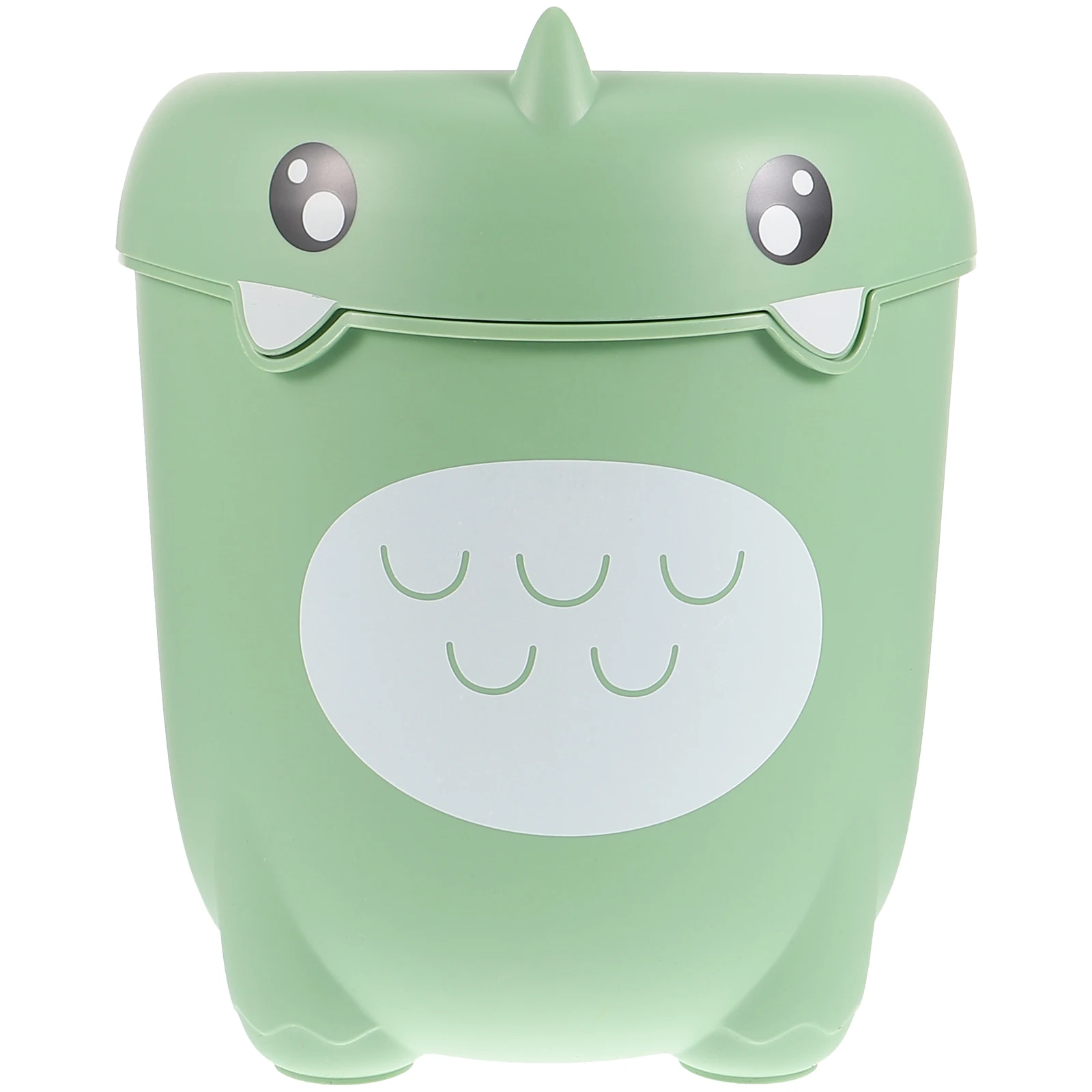 

Cartoon Dinosaur Pattern Garbage Can Wastepaper Basket Kids Room Trash Bin Plastic Waste Container Large Capacity Clamping Ring