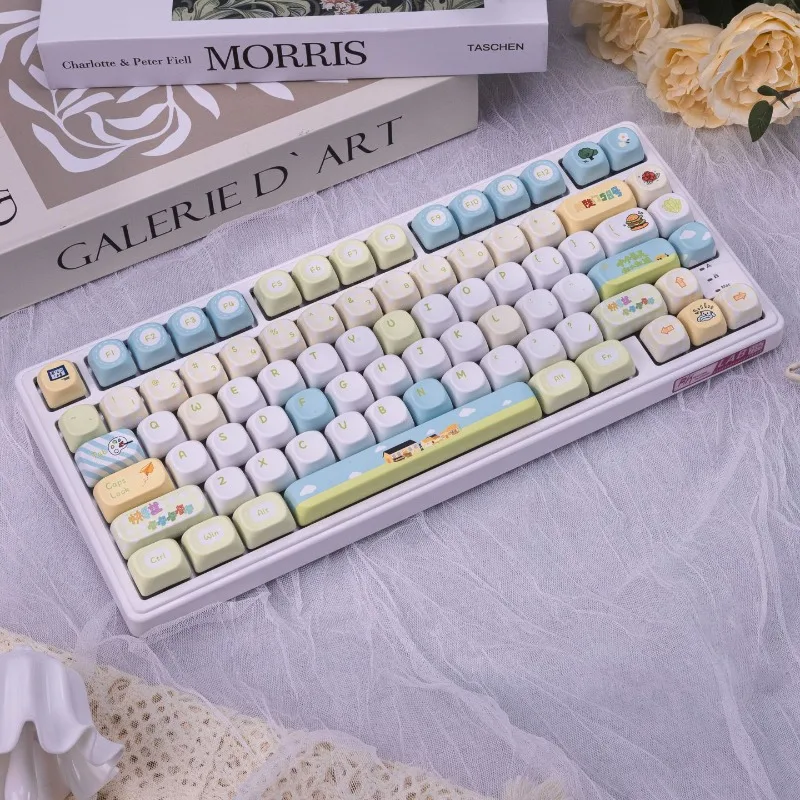 High aesthetic PBT five sided heat sublimation MOA compatible with mechanical keyboard 60-108