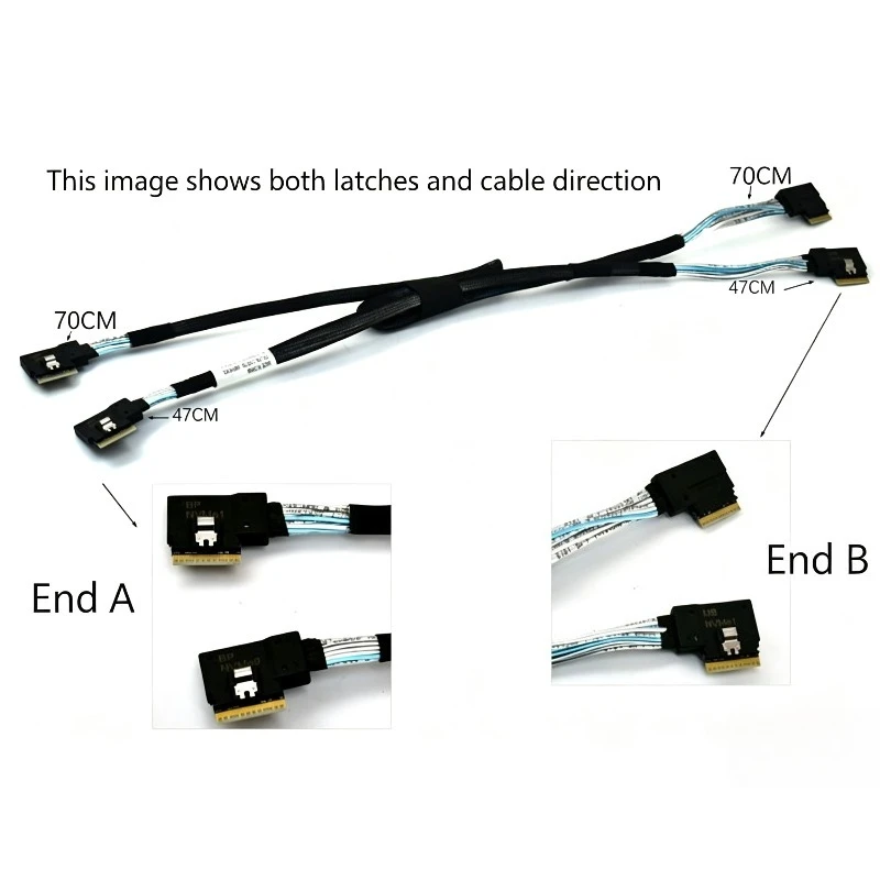 Amphenol Mini SAS SFF8654 Server Hard Disk Backplane Cable 24Gb NVMe x8 8i Connection Data Cable
