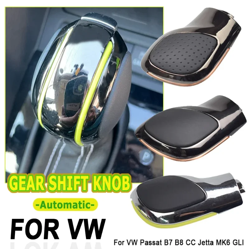 Gear Shift Knob Head Cover Slice Sign Trim strip For Volkswagen VW Golf 6 7 R GTI Passat B7 B8 CC R20 Jetta MK6 GLI Seat Leon