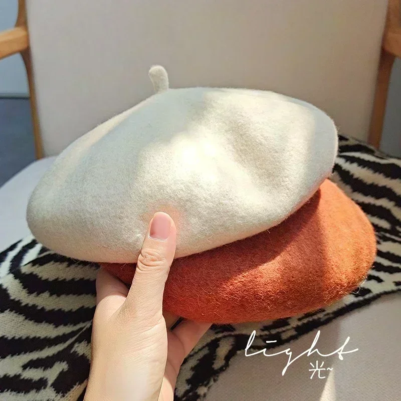 21 Colors Autumn Winter Wool Berets Hats for Women French Artist Beret Street Painter Hat Girl Beret for Female Warm Cap Beanies