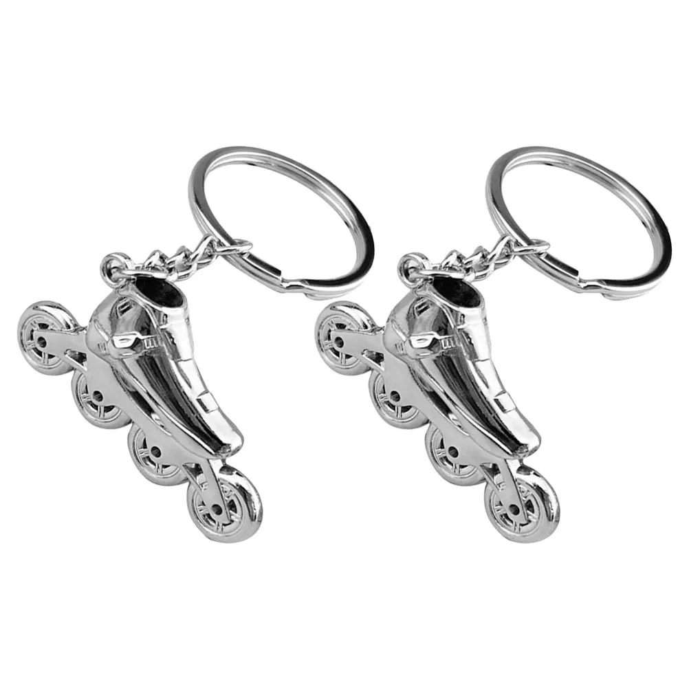 

2pcs Roller Keychain Zinc Alloy Pendants for Women Keys Bag Decor Backpack Charm Commemorative Keychain Pendant Items