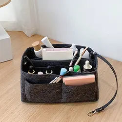 Simple and Lightweight Felt Material with Large Capacity and Multiple Pockets for Storing Makeup Bags for Home and Travel