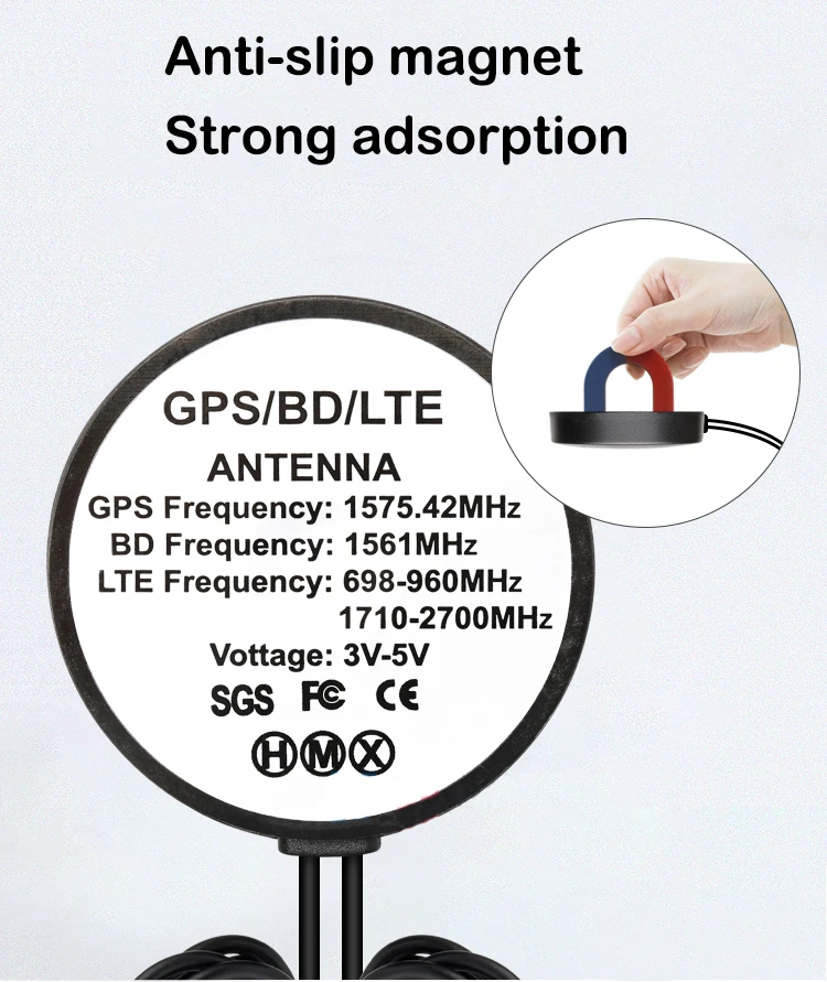 LTE+GPS+BD Tri-band Waterproof Antenna 28dbi Amplifier Outdoor Positioning Signal Booster SMA for DTU Cabinet/ Car Navigation