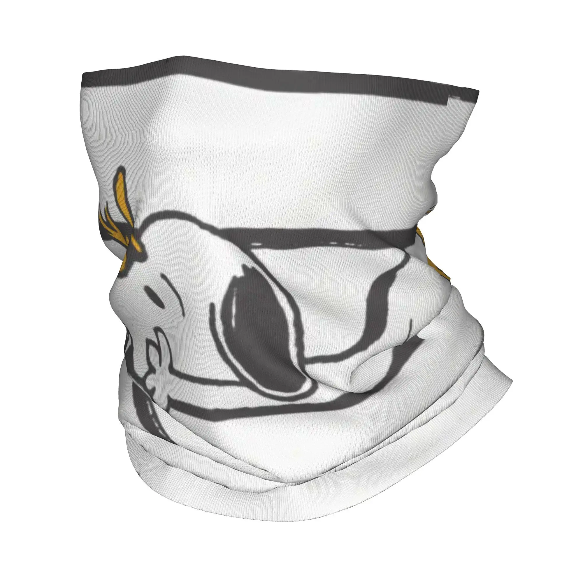 S-Snoopys & Woodstock Smile Giggle Laugh Bandana Neck Gaiter for Ski Hunting Wrap Scarf Cartoon Comic Dog Balaclava Warmer