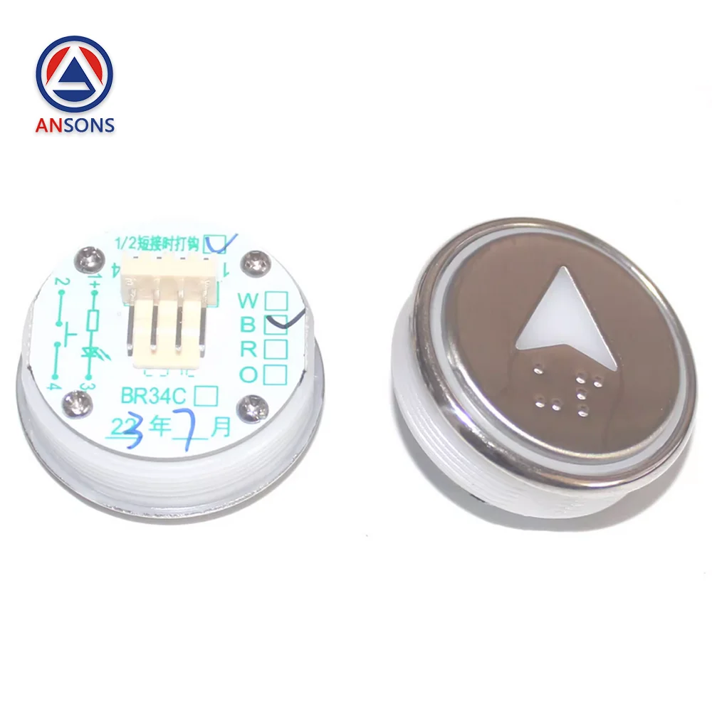 BR34C OTIS Elevator Button Hole 34MM White / Blue Light Circular Ansons Elevator Spare Parts