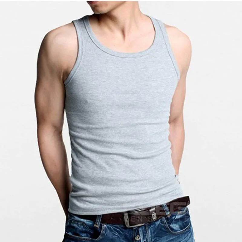 Workout Gym Tank Top Mens Muscle Sleeveless Sportswear Shirt Stringer Fashion Clothing Bodybuilding Singlets Fitness Vest