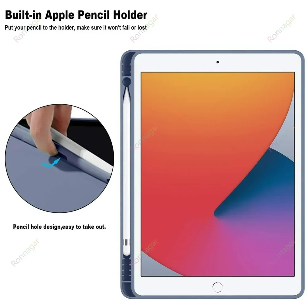 حافظة لجهاز iPad Air 4 Air 5th gen 10.9 2025 2024 Air11 M2 M3 iPad Pro11 M4 10.2 7 8 9 10th A16 11th 10.5 9.7 Mini7 6 حامل القلم الرصاص