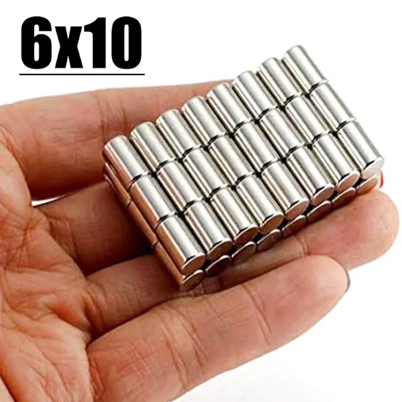 6x6mm 6x8mm 6x10mm 10/20//50/100Pcs N35 Round Disc Strong Neodymium Magnetic Dia 6 Steel Small Magnet Imanes 6*6mm 6*8mm 6*10mm