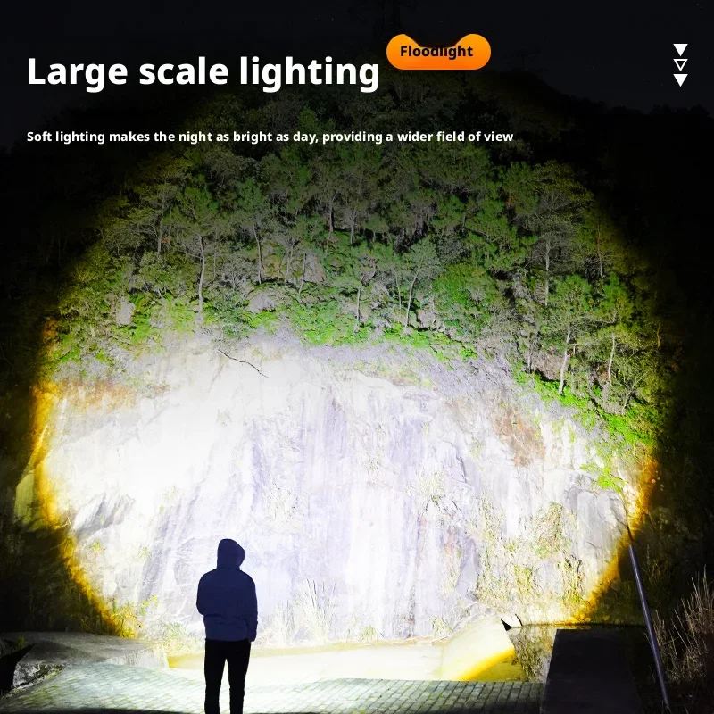 Handheld Torch Outdoor Multi-Functional High Brightness LED Rechargeable Flashlight Powerful Portable Work Light