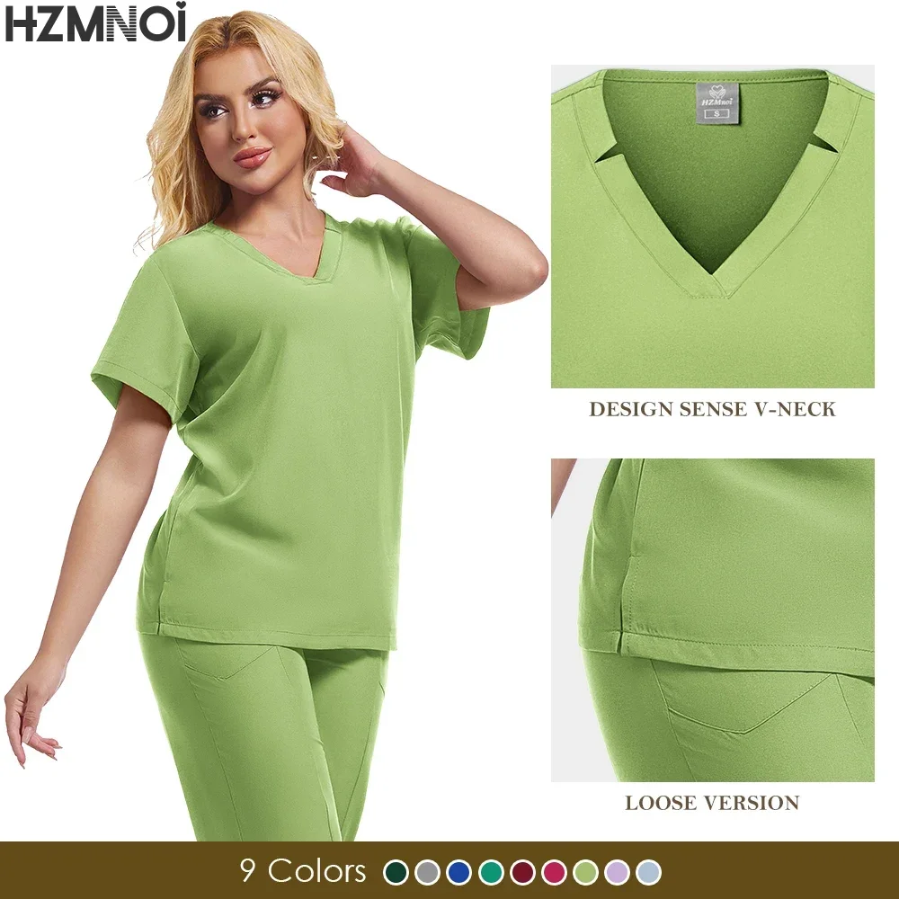 Medische Uniform Scrub Sets Uniform Vrouwen Joggers Veterinaire Dierenkliniek Verpleging Accessoires Ademende Top Broek Set Met Korte Mouwen