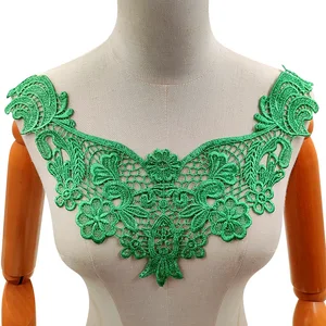 Solúvel em água do laço bordado poliéster luz seda colar falso, tridimensional Corsage oco, flor DIY roupas, 1pc 8 principais vendas tecido seda cetim - №2