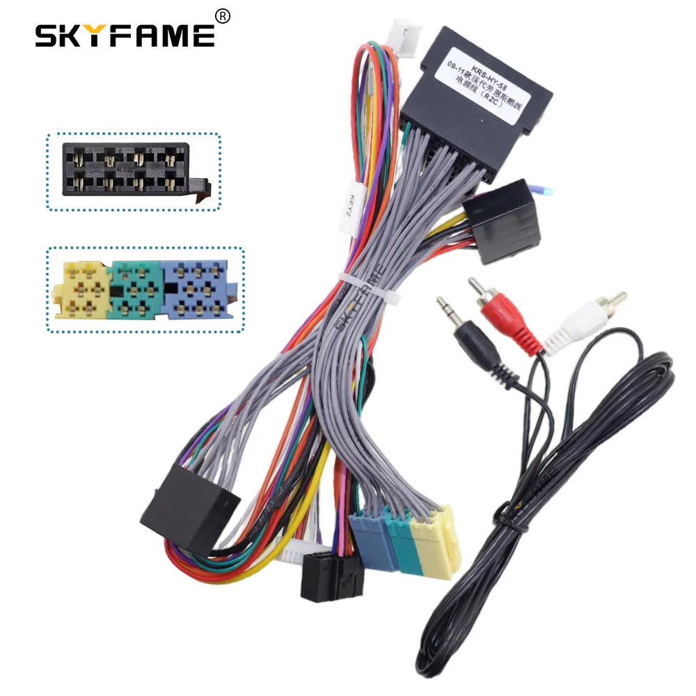 16Pin Car Stereo Wire Harness Android Radio Power Cable Canbus Box Decoder For Hyundai Rohens Genesis Coupe RZ-HYK12 G-RZ-HYK62