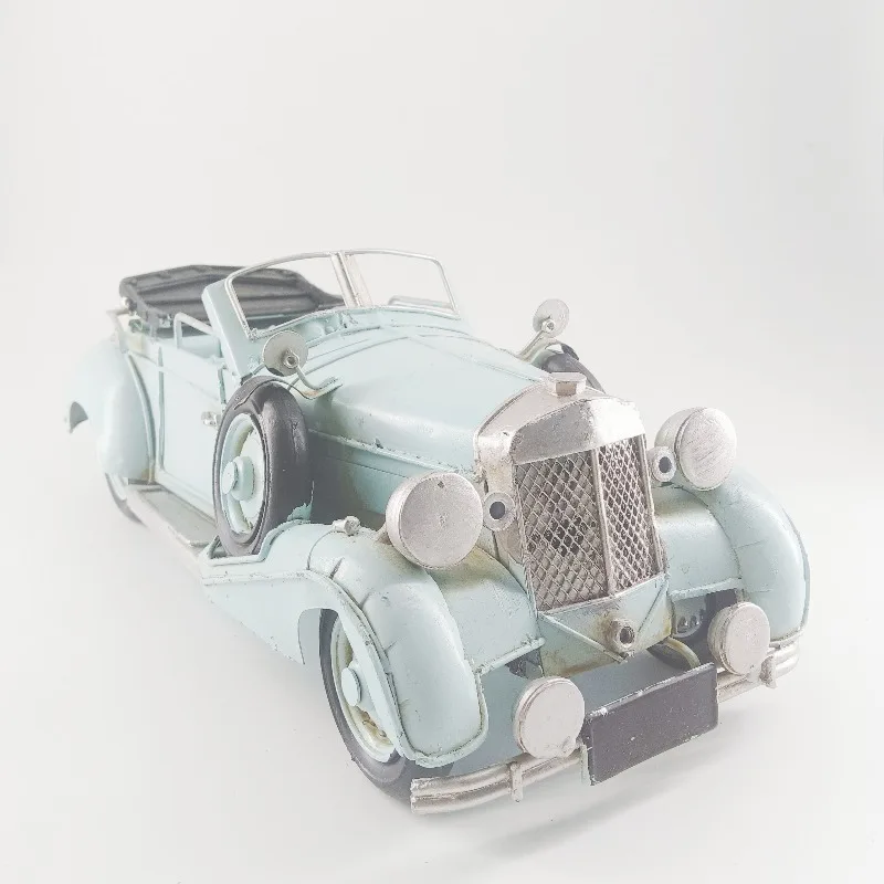 

Vintage classic blue American metal sports car model hot sale home decoration metal production