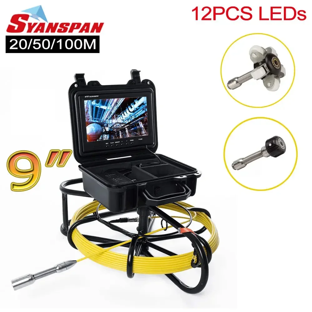 

Best Seller FirstUnderfloor 20M 9" TFT Color Analog Screen Sewer Cameras Endoscope Drain Snake Pipe Inspection Camera