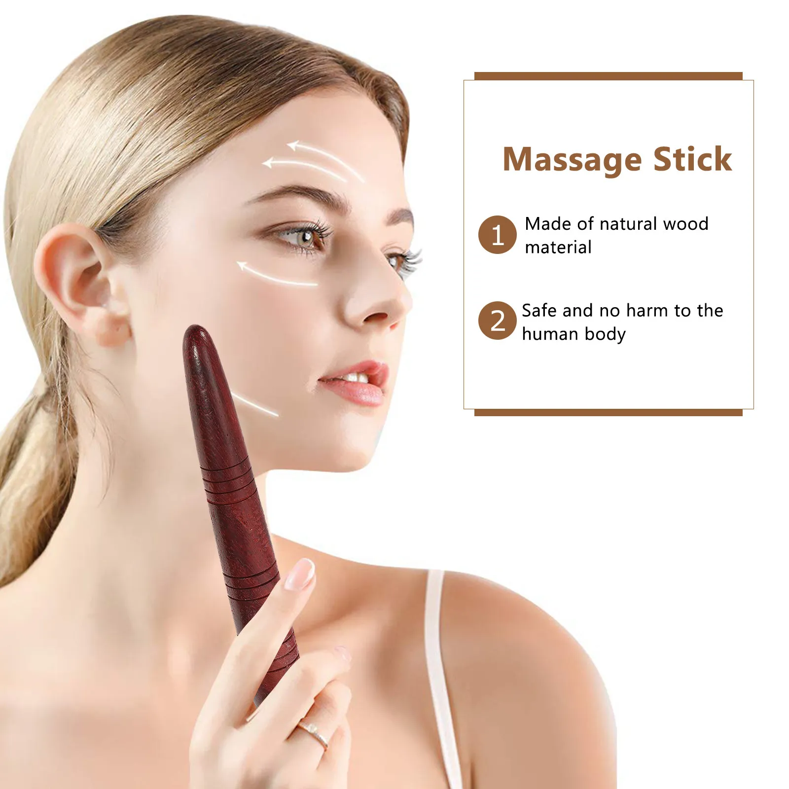 

Набор из 3 массажных палочек из палисандра: натуральный деревянный ролик для точечного массажа тела, скребок для стоп, портативный ручной массажер для шеи