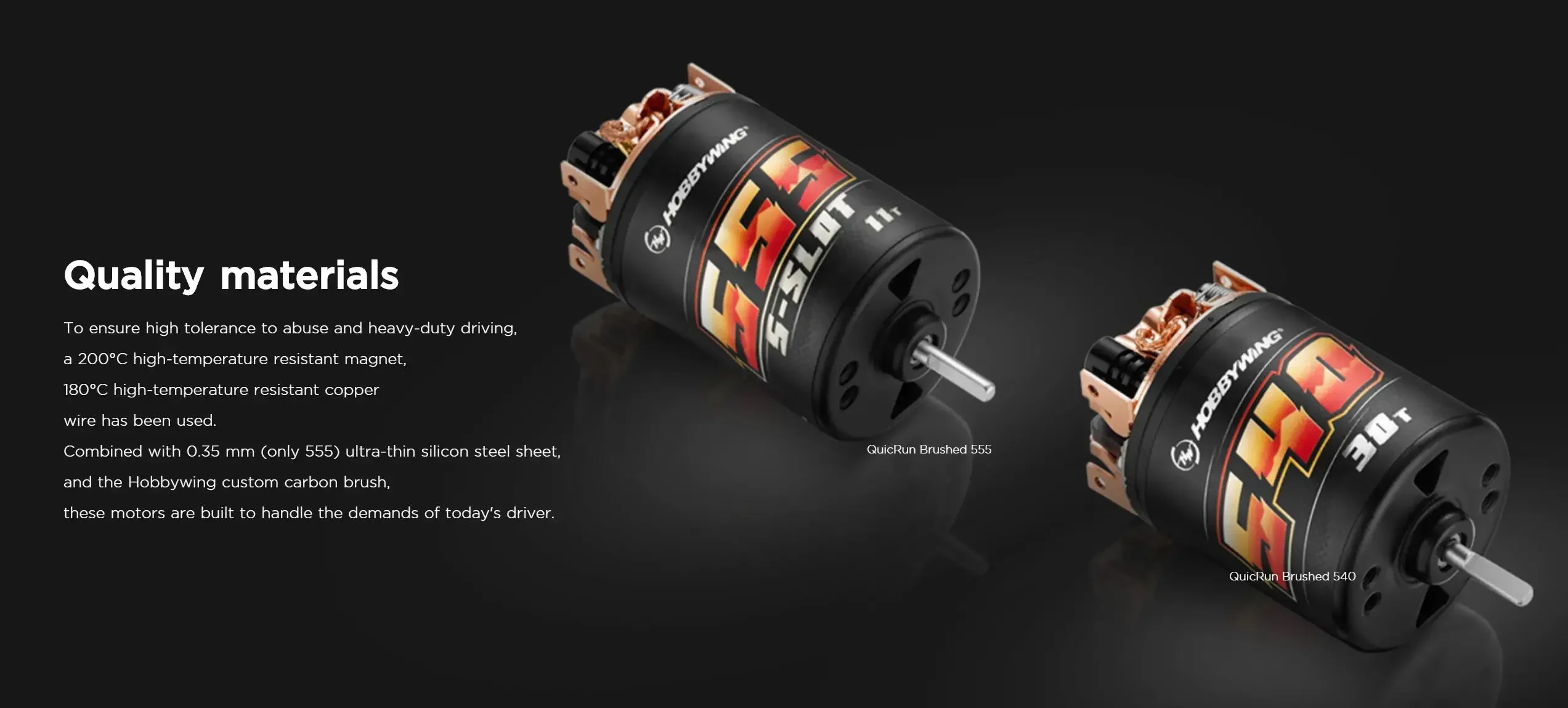 Hobbywing QuicRun Brushed 540 30T 40T / 555 11T 13T Motor für 1/10 RC Crawler Auto Axial SCX10 90046 AXI03007 – Detail 10