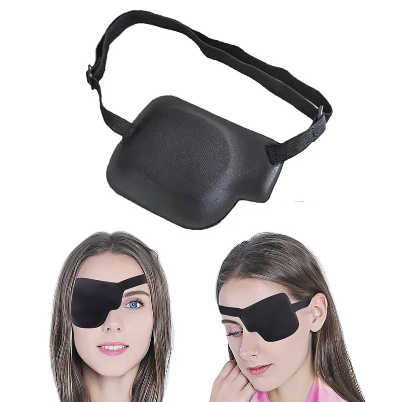 1PCS Black Single Eye Patch Adjustable 3D Foam Groove Breathable Eyeshades For Lazy Eyes Medical Use Concave Eye Patch