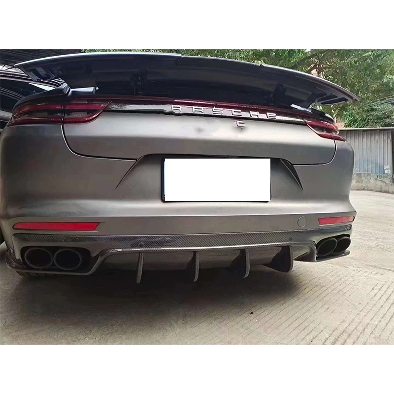 Diffuseur de pare-chocs arrière de voiture en fibre de carbone, séparateurs arrière, Spomicrophone, lèvre arrière shunt L, kit de carrosserie de mise à niveau, Porsche Panamera 971, 2017 +