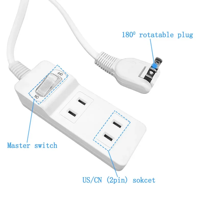 Japanese Rotatable  plug extension cord And switch control 3 AC outputPower Conversion Extension Cord Socket 0.5/1/2 Meter