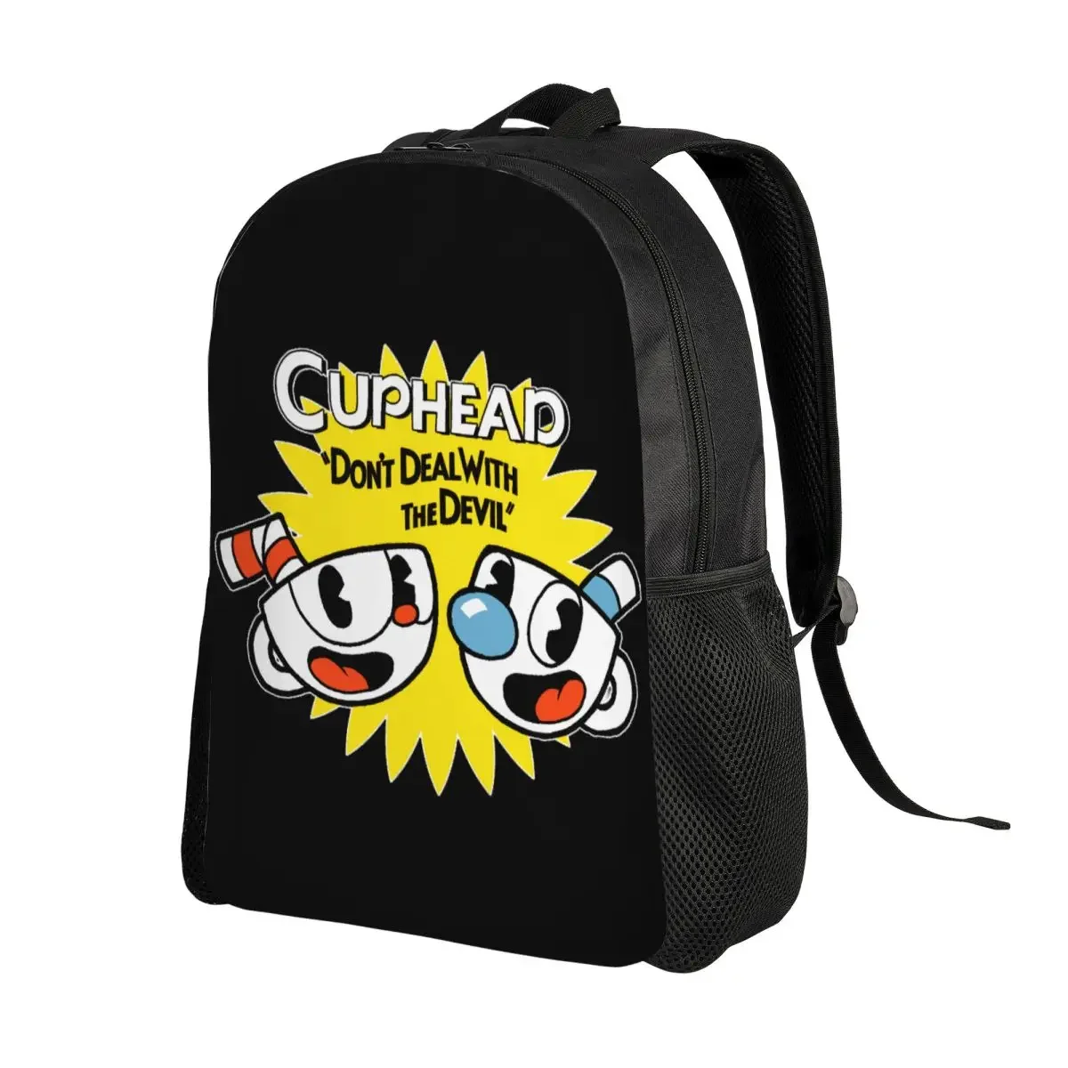 Custom Hot Game Cuphead Mugman Laptop Backpack Women Men Fashion Bookbag for College School Students Bags