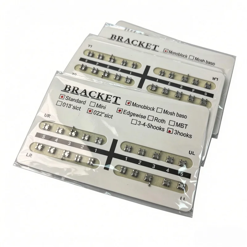 20Pcs/Pack Dental Metal Brackets Edgewise 0.022 345/3 No Hook Split Monoblock Orthodontic Braces
