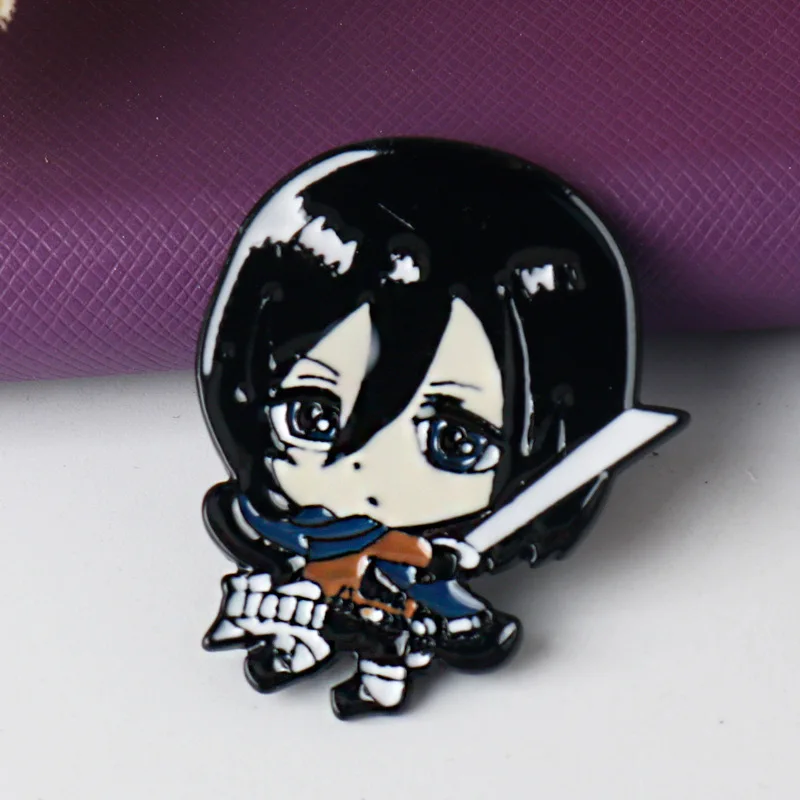 Brooch Badge Eren Jaeger Mikasa Ackerman Armin Arlert Pin Clothing Decoration Exquisite Creative Animation Derivatives Present